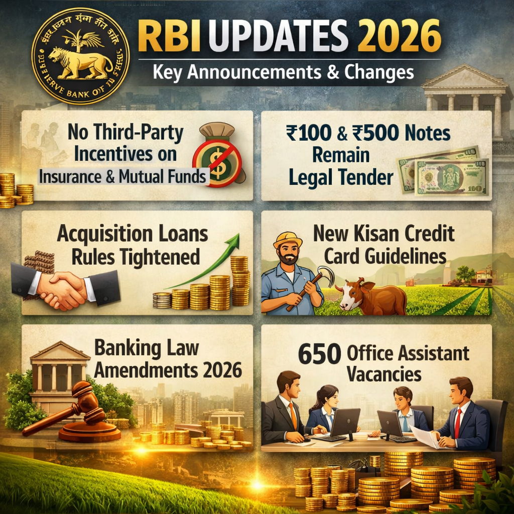 RBI Updates 2026: Major Announcements on Banking, Loans, KCC & Consumer Protection