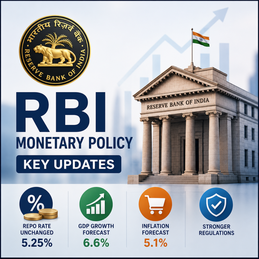 RBI Keeps Repo Rate Unchanged at 5.25%: Key Monetary Policy Decisions and Banking Updates